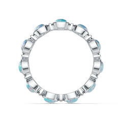 Sterling Silver Opal Ring Round RD 4x4mm Cabochon