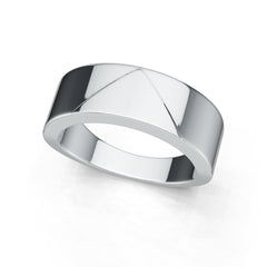 Sterling Silver Men's Ring Wide Band Geometric Design