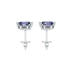 Sterling Silver Royal Blue Sapphire Earrings Marquise MQ 6x3mm