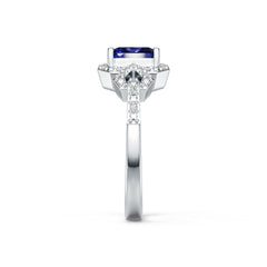 Sterling Silver Blue Sapphire Engagement Ring
