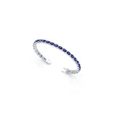 Sterling Silver Tennis Moissanite or Sapphire Bracelet OV 7x5mm Solid Silver