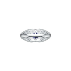 Contemporary Men's Rings Sterling Silver Moissanite or Sapphire Ring Mounting Round RD 10x10mm