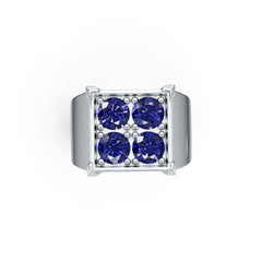 Men‘s Sterling Silver Moissanite Ring‚ Round RD 5x5mm Solitaire Style