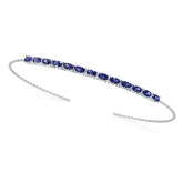 Sterling Silver Moissanite or Sapphire Bracelet 5x3mm