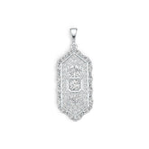 Sterling Silver Semi Mount Pendant Setting Round RD 5x5mm with White Topaz DHJ