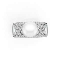 Sterling Silver Semi Mount Ring Setting Round RD 10x10mm Pearl Setting DHJ