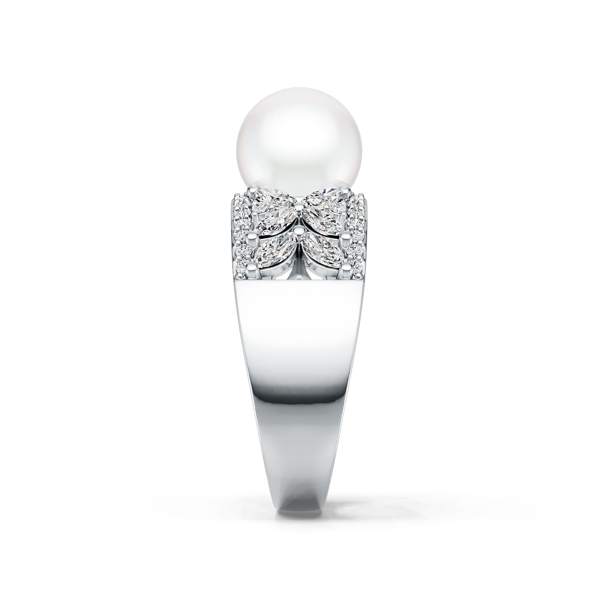 Sterling Silver Semi Mount Ring Setting Round RD 10x10mm Pearl Setting DHJ
