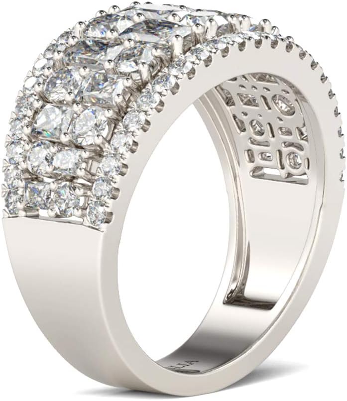Moissanite Sterling Silver Engagement Ring for Women