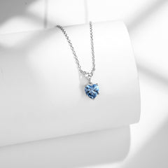 Simple Sky Blue Topaz Necklace Lab Created Gemstone Modern Aesthetic Trends Birth Stone Gift