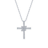 Cross Necklace S925 Silver Sparkling Smooth Necklace Birthday Gift Present Original Design