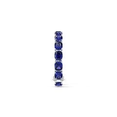 Sterling Silver Tennis Moissanite or Sapphire Bracelet Cushion CU 10X10mm