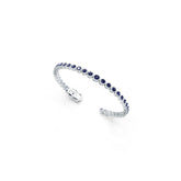 Sterling Silver Moissanite or Sapphire Bracelet Round RD 3x3mm