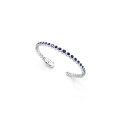 Sterling Silver Moissanite or Sapphire Bracelet Round RD 3x3mm