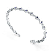 Sterling Silver Moissanite or Sapphire Bracelet Round RD 2x2mm
