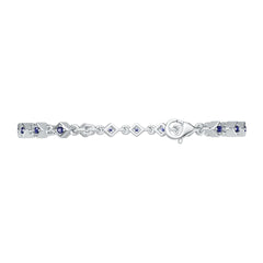 Sterling Silver Moissanite or Sapphire Bracelet Round RD 2x2mm