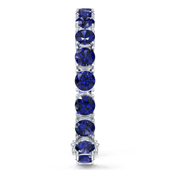 Sterling Silver Royal Blue Sapphire Moissanite or Sapphire Bracelet Round RD 8x8mm