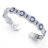Sterling Silver Moissanite or Sapphire Bracelet 2X2X1.1mm