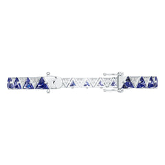 Sterling Silver Moissanite or Sapphire Bracelet Trillion TR 6X6mm