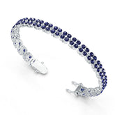 Sterling Silver Moissanite or Sapphire Bracelet Round RD 3x3mm