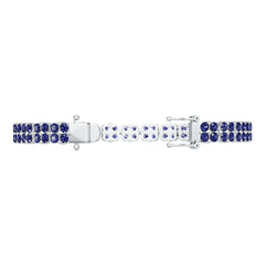 Sterling Silver Moissanite or Sapphire Bracelet Round RD 3x3mm