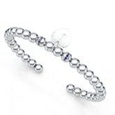 Sterling Silver Moissanite or Sapphire Bracelet With Melee Sapphire