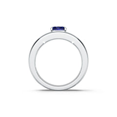 Men's Sterling Silver Moissanite or Sapphire Ring Emerald OCT 6X6mm