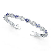 Sterling Silver Moissanite or Sapphire Bracelet Marquise MQ 4x2mm