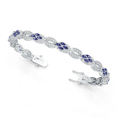 Sterling Silver Moissanite or Sapphire Bracelet Marquise MQ 4x2mm