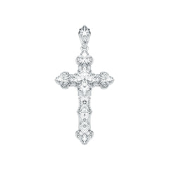 Sterling Silver Cross Pendant Fleur-De-Lis