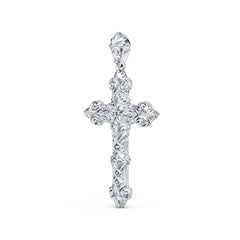 Sterling Silver Cross Pendant Fleur-De-Lis