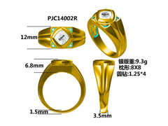 Men's 10K Gold CVD Diamond Ring Cushion CU 8X8mm