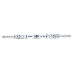Sterling Silver Moissanite Bracelet Oval OV 6X4mm