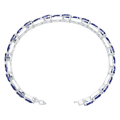 Sterling Silver Moissanite Bracelet Pear PE 7x5mm Three Row
