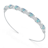 Sterling Silver Opal Moissanite or Sapphire Bracelet Round RD 5x5mm