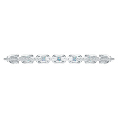 Sterling Silver Opal Moissanite or Sapphire Bracelet Round RD 5x5mm