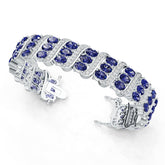 Sterling Silver Moissanite or Sapphire Bracelet Oval OV 6X4mm
