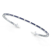 Sterling Silver Moissanite or Sapphire Bracelet Round RD 1.5mm