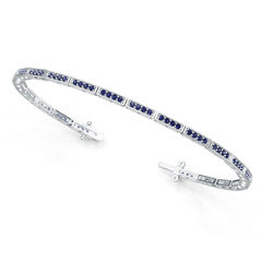 Sterling Silver Moissanite or Sapphire Bracelet Round RD 1.5mm