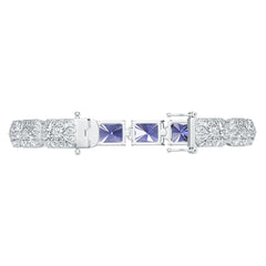 Sterling Silver Moissanite or Sapphire Bracelet Emerald OCT 12X10mm