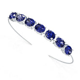 Sterling Silver Tennis Moissanite or Sapphire Bracelet Oval OV 12X10mm 7"