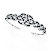 Sterling Silver Moissanite or Sapphire Bracelet Black Moissanite