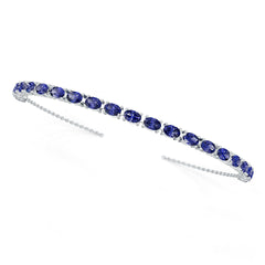 Sterling Silver Moissanite Bracelet Oval OV 6X4mm