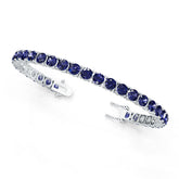 Sterling Silver Moissanite or Sapphire Bracelet Round RD 5x5mm