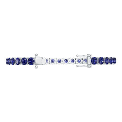 Sterling Silver Moissanite or Sapphire Bracelet Round RD 5x5mm
