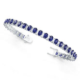 Sterling Silver Moissanite or Sapphire Bracelet Oval OV 6X4mm