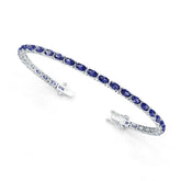 Sterling Silver Moissanite or Sapphire Bracelet Oval OV 5x3mm