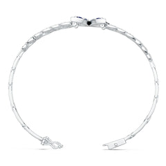 Sterling Silver Moissanite or Sapphire Bracelet Round RD 5x5mm