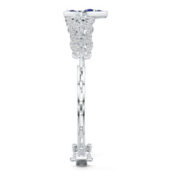 Sterling Silver Moissanite or Sapphire Bracelet Round RD 5x5mm