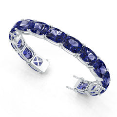 Sterling Silver Moissanite or Sapphire Bracelet Cushion CU 12X10mm