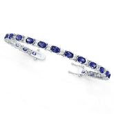 Sterling Silver Moissanite or Sapphire Bracelet Oval OV 6X4mm